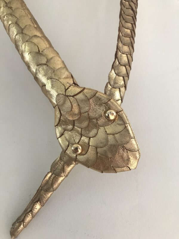 Quilted Snake Necklace in Gold