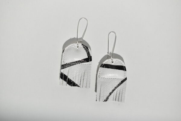 Half Circle Earrings in Black and White